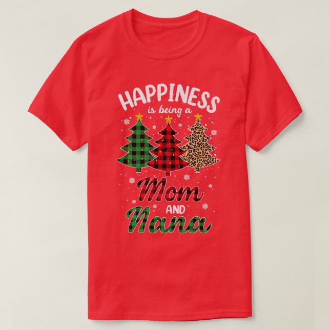 T-shirt Mens Happiness est en train d'être maman et Memaw  (Design devant)