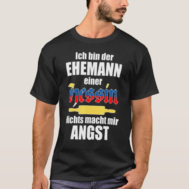 T-shirt Mens Hessen Dit Mari Einer Hessin Hesse (Devant)