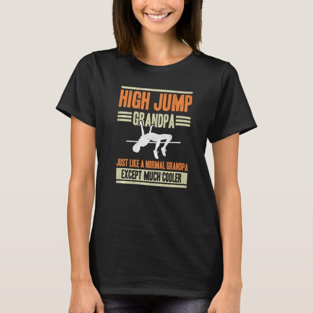 T-shirt Mens High Jump Grandpa Retro High Jumping Grandfat (Devant)