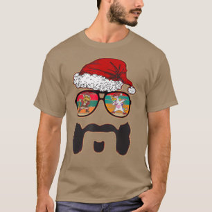 T-shirt Mens Hipster Père Noël Beard Aviateur Lunettes de 