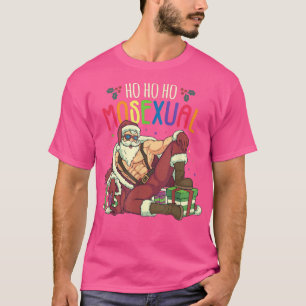 T-shirt Mens Ho Ho Ho Moseual Gay Père Noël LGBT Pun Gay p