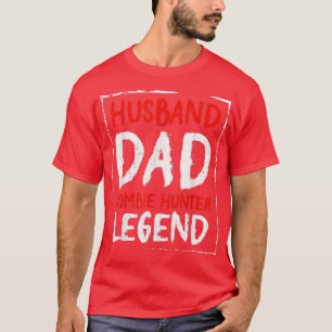 T-shirt Mens Husband Dad Zombie Hunter Legend Funny Hallow