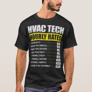T-shirt Mens HVAC Tech Taux horaire Funny Technicien Moteu