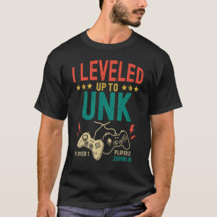 T-shirt Mens I Leveled Jusqu'à Unk New Unk Gamer Promu à