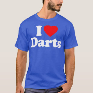 T-shirt Mens I Lots Darts Coeur Souvenir Funny