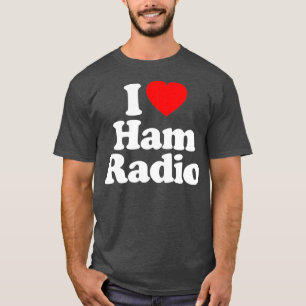 T-shirt Mens I Love Ham Radio Coeur Souvenir Funny