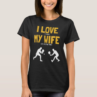 T-shirt Mens I Love My Femme Padel Plateforme Tennis Paddl