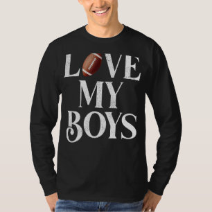 T-shirt Mens I Loys My Boys American Football Papa Père