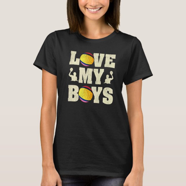 T-shirt Mens I Loys My Boys Water Polo Fête des pères Wate (Devant)