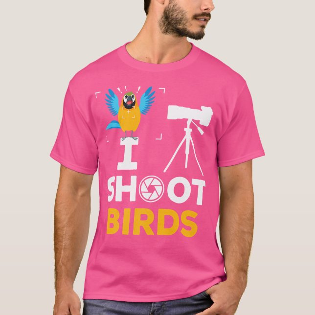 T-shirt Mens I Shoot Birds - Funny Photographer Bird Photo (Devant)