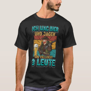 T-shirt Mens Ich Mag Bier Jagen Jäger Dire Fusil