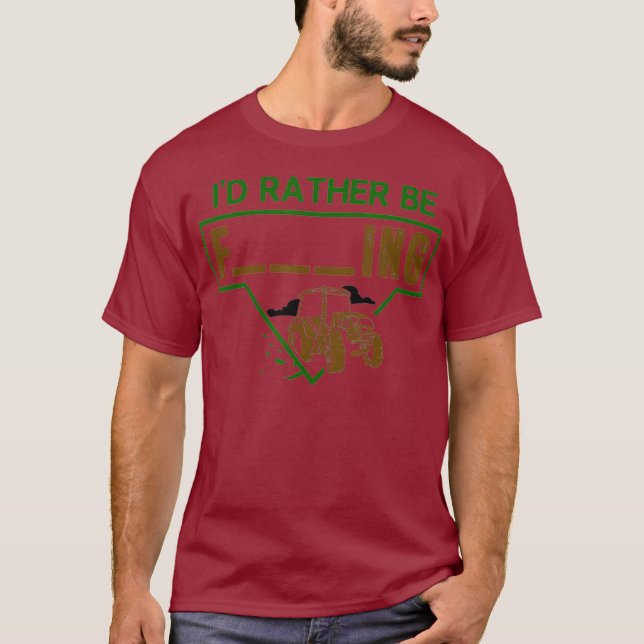 T-shirt Mens Id Plutôt Farming Tractor Conception Pour Un (Devant)