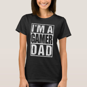 T-shirt Mens Im A Gamer Papa Retro Vintage Vidéo Jeu Faite