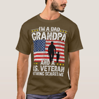 T-shirt Mens I'm a papa grand-père et un vétéran grand-pèr