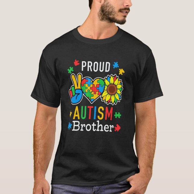 T-shirt Mens I'm A Proud Autism Brother Autism Awareness (Devant)