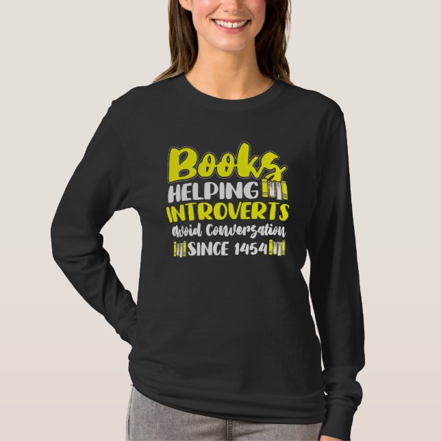 T-shirt Mens Introverceaux Livres Lecture Anti-Social Pers (Devant)