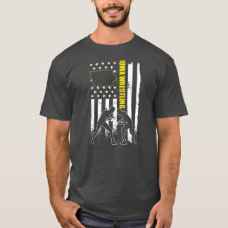 T-shirt Mens Iowa vêtements de lutte USA Iowa lutteur