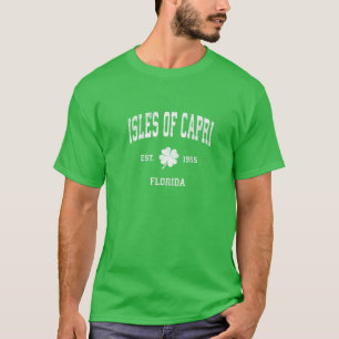 T-shirt Mens Isles De Capri Floride Vintage Sport Shamrock