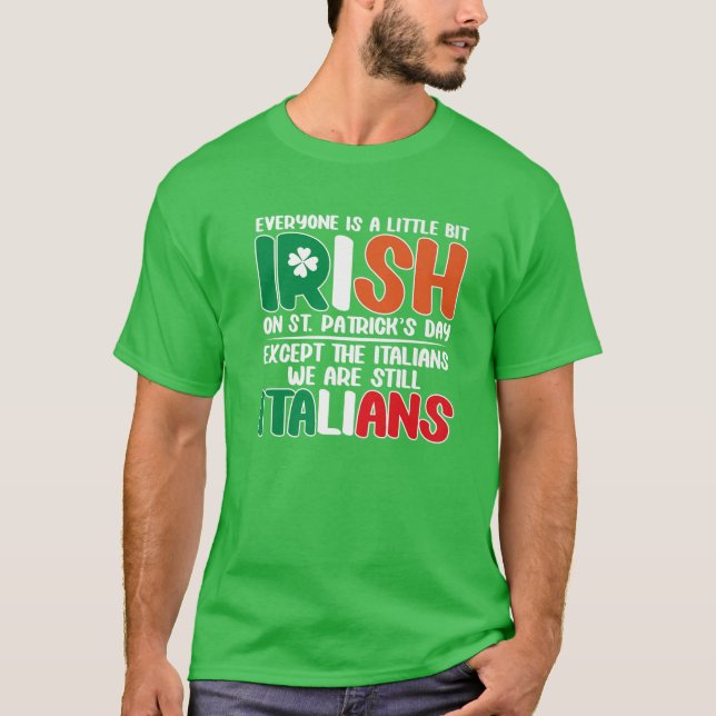 T-shirt Mens Italie St. Patrick's Day Italien drôle Shamro (Devant)