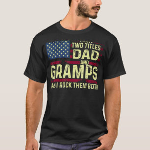 T-shirt Mens J'Ai Deux Titres Papa Et Gramps Je Les Rock