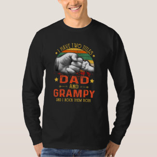 T-shirt Mens J'Ai Deux Titres Papa Et Grampy Pères Da