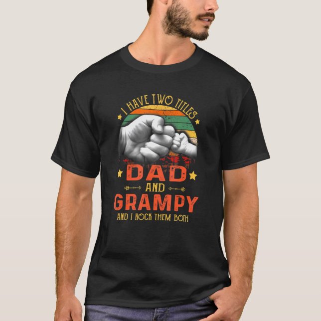 T-shirt Mens J'Ai Deux Titres Papa Et Grampy Pères Da (Devant)