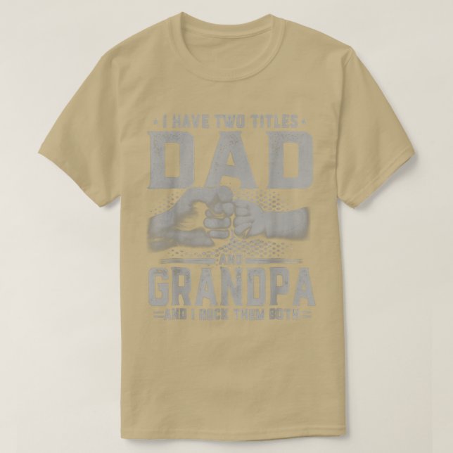 T-shirt Mens J'Ai Deux Titres Papa Et Grand-Père (Design devant)