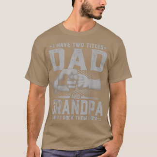 T-shirt Mens J'Ai Deux Titres Papa Et Grand-Père