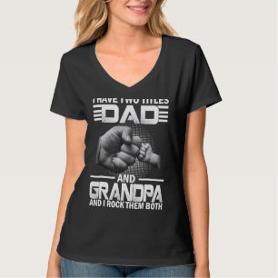 T-shirt Mens J'Ai Deux Titres Papa Et Grand-Père Da Da