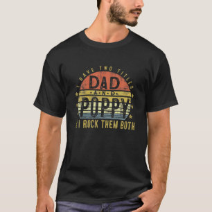 T-shirt Mens J'Ai Deux Titres Papa Et Poppy Je Les Roche B