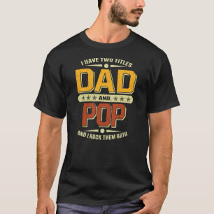 T-shirt Mens J'Ai Deux Titres Papa Pop Funny Fête des père