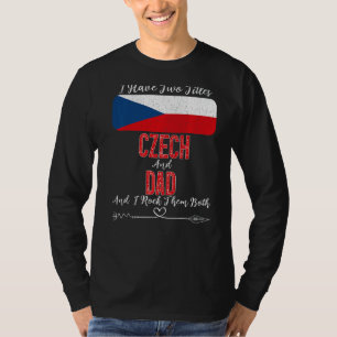 T-shirt Mens J'Ai Deux Titres Tchèque Et Papa République T