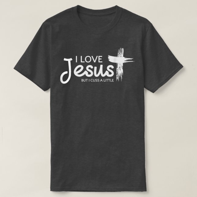 T-shirt Mens J'aime Jésus mais je me consume un peu avec l (Design devant)