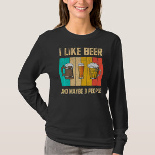 T-shirt Mens J'Aime La Bière Et Peut-Être 3 Personnes Vint