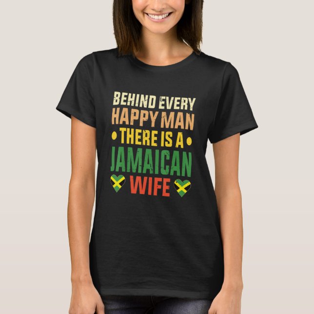 T-shirt Mens Jamaican wife Husband Man Jamaica flag Marrie (Devant)