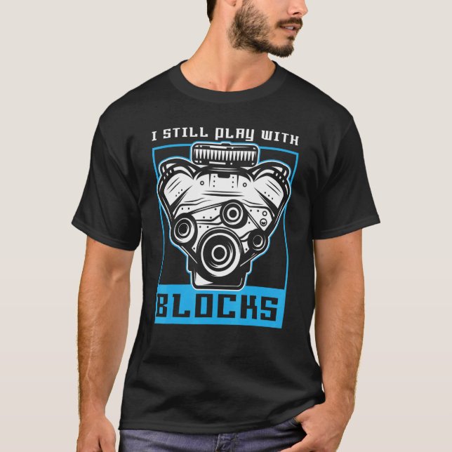 T-shirt Mens Je Joue Avec Blocks Turbo Tuner Tuner (Devant)