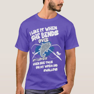 T-shirt Mens Je L'Aime Quand Elle Tire Sur La Pêche Nouvea