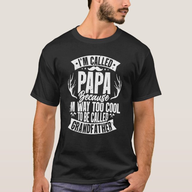 T-shirt Mens Je M'Appelle Papa Je Suis Trop Cool Pour Être (Devant)