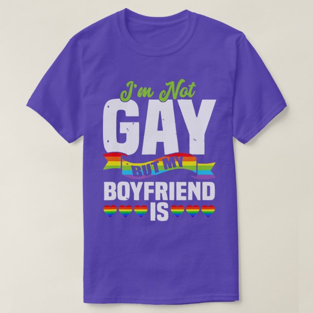 T-shirt Mens Je ne suis pas gay mais mon copain est (Design devant)