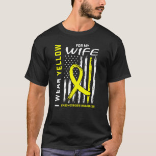 T-shirt Mens Je Porte Du Jaune Pour Ma Femme Endometriose