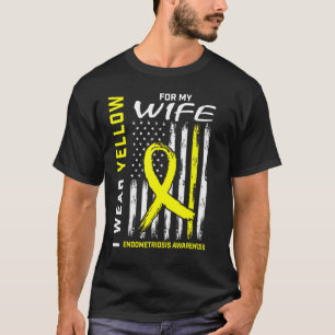 T-shirt Mens Je Porte Du Jaune Pour Ma Femme Endometriose
