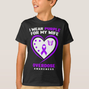 T-shirt Mens Je Porte Du Purple Pour Ma Femme Sensibilisat