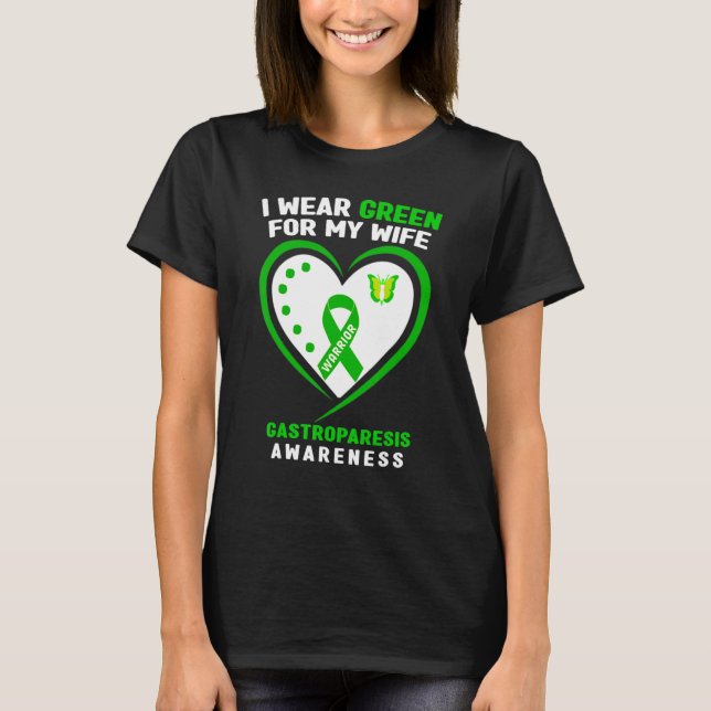 T-shirt Mens Je Porte Du Vert Pour Ma Femme Gastroparesis  (Devant)