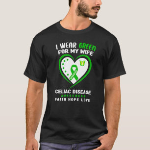 T-shirt Mens Je Porte Le Vert Pour Ma Femme Maladie Céliaq