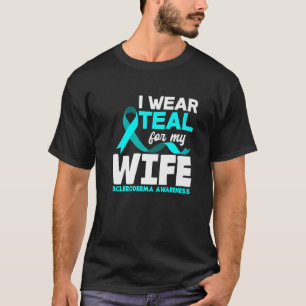 T-shirt Mens Je Porte Turquoise Pour Ma Femme Scleroderma