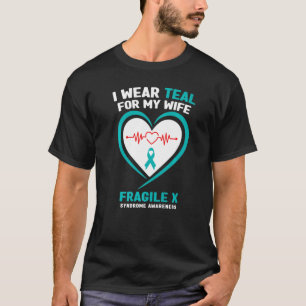 T-shirt Mens Je Porte Turquoise Pour Mon Femme Fragile Syn