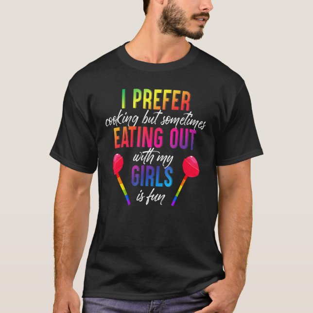 T-shirt Mens Je Préfère La Cuisine Mais Manger Avec Mes Fi (Devant)