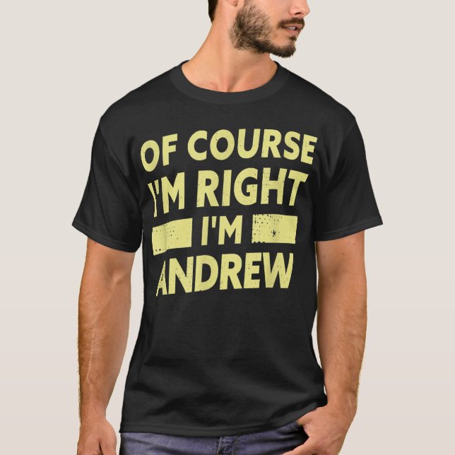 T-shirt Mens Je suis Andrew Funny Andrew Nom  (Devant)