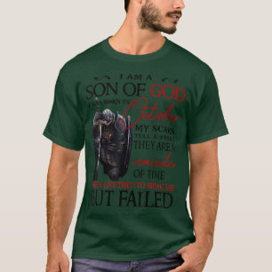T-shirt Mens Je Suis Fils De Dieu Je Suis Né En Octobre Ts