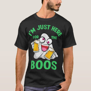 T-shirt Mens Je suis juste ici pour le Boos Halloween Beer
